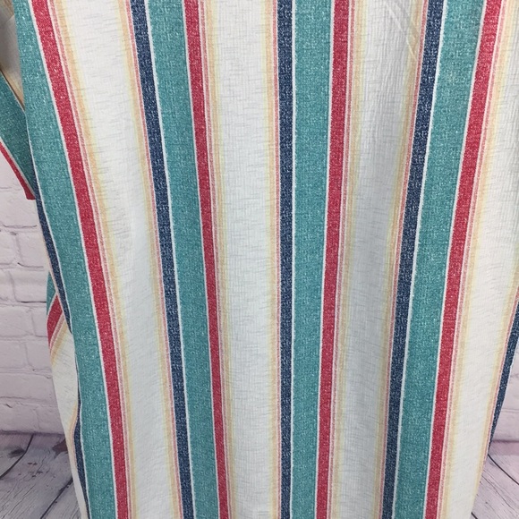 Cure Striped V Neck Short Sleeve Top Size 1XL - Picture 6 of 8